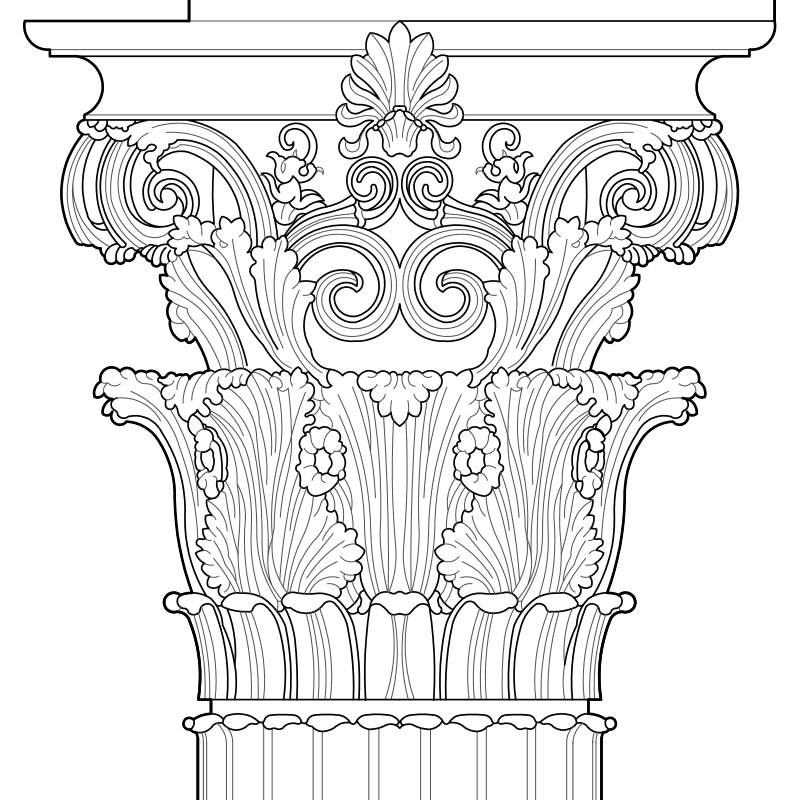 欧式柱子CAD电子版图动块 古希腊古罗马柱式立面工装家装模型库